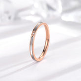 Japan and Korea fashion temperament 18k rose gold titanium steel ring women's single diamond white shell simple ins cold wind tail ring jewelry